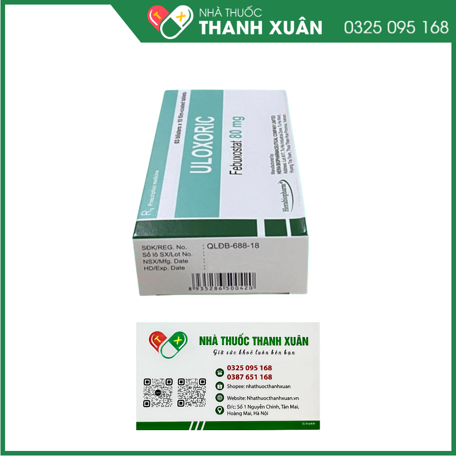Uloxoric 80 điều trị tăng acid uric máu